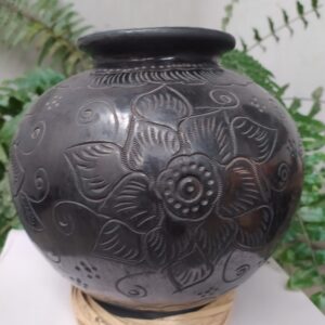 Cántaro grabado de flores liso 3/4